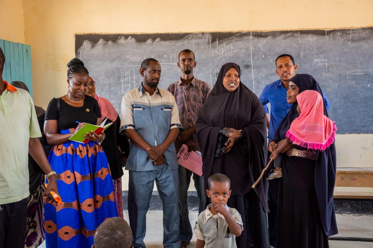 A classroom moment during the school milk program
