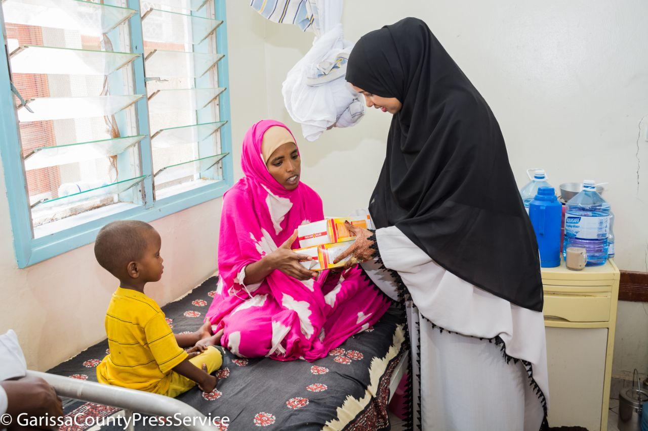 Mackintosh bed covers and porridge flour donated to the Maternity and Pediatric Wards at Garissa Referral Hospital