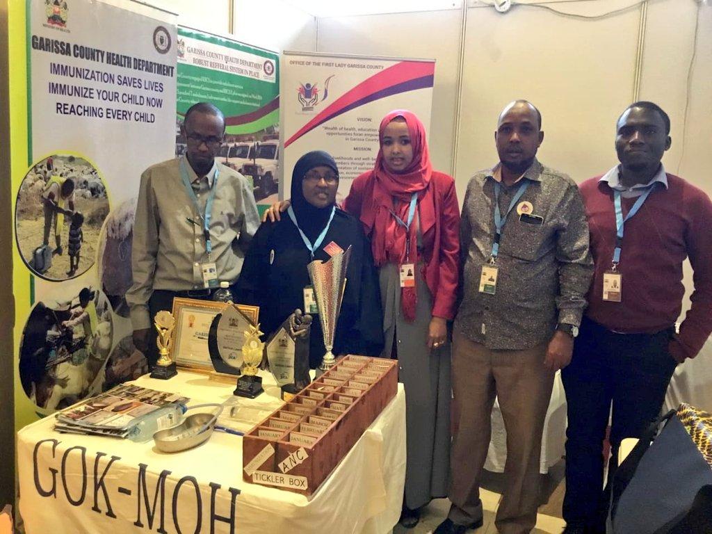 A photo booth showcasing Kangaroo mother care with the Garissa Health team